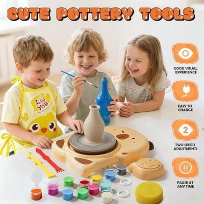 Capybaras Pottery Wheel Kit for Kids with foot pedal for kids ages 6-12 - Image 6