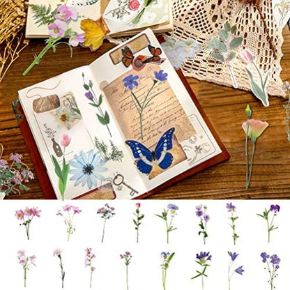 80 Pieces Natural Flower Stickers for Scrapbooking, Self-Adhesive - Image 5