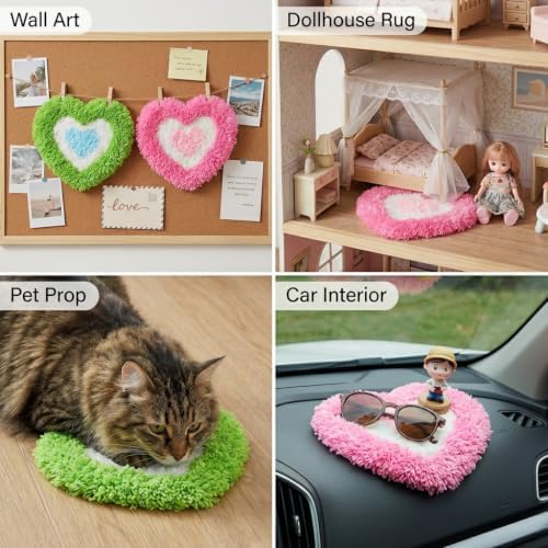 beausougon Latch Hook Kits for Beginners - DIY Moss Coaster 2 Pack Craft - Image 4