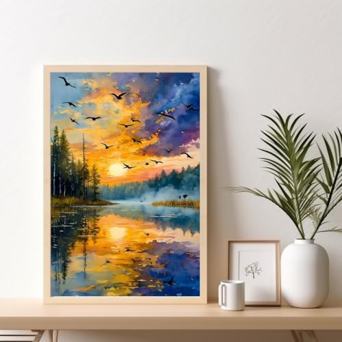 Landscape Framed Paint by Numbers Kit for Adults Beginner 8x12 inch - Image 2