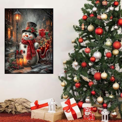 Christmas Snowman Paint by Numbers Kit for Adults Beginner (Without Frame) - Image 3