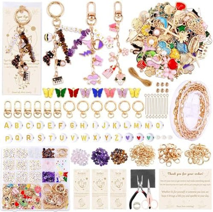 674 Pcs Lipgloss Keychain Making Kit,Bag Charm Kit with Crystal Stone by TOHONGADON