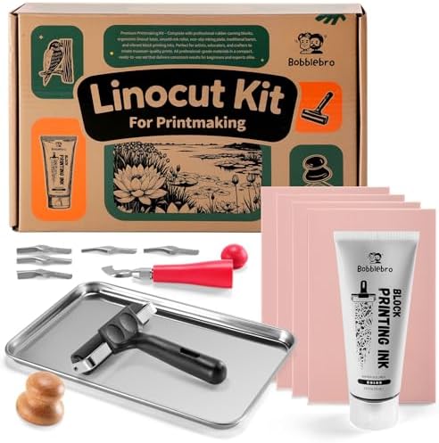 Bobblebro Linocut Kit for Printmaking, Stamp Making Kit with Carving Tools by Unknown