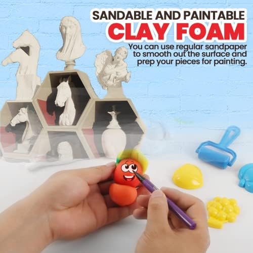 3.3 lbs Moldable Cosplay Foam Clay (White) – High Density and Hiqh Quality for Intricate Designs | Air Dries to Perfection for Cutting with a Knife or Rotary Tool, Sanding or Shaping (Pack of 2) - Image 4
