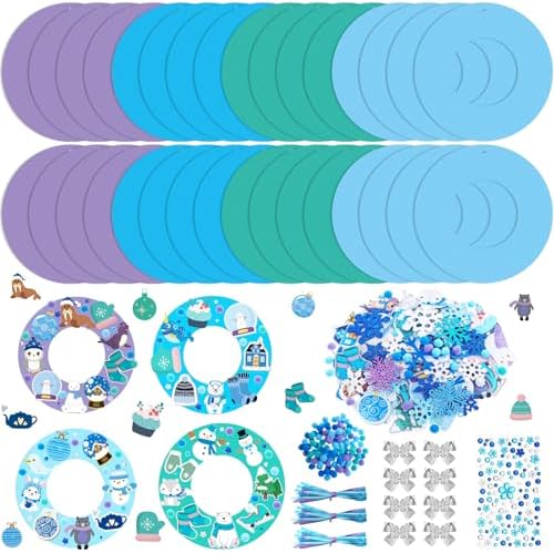 Moucuny 620/600 Pcs Christmas Winter Wreath Crafts, Polar, Bright by Moucuny