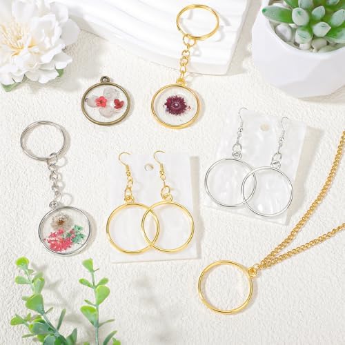 Gartful 30PCS Open Back Bezel for Resin, Hollow Frame Pendants for Resin Casting, DIY Jewelry Making Supplies, Round Shape - Image 6