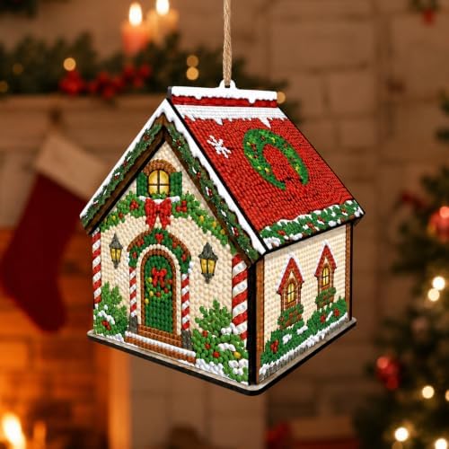 FRANDEK DIY Wooden House Diamond Art Painting Kit for Adults (Christmas - Image 3
