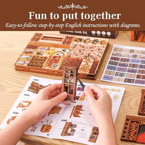 Cutefun Book Nook Kit Library - DIY Miniature Booknook Kit for Adults - Image 5