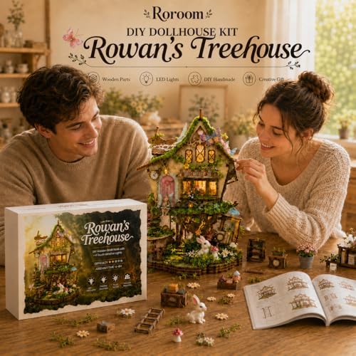 Roroom DIY Miniature House Kit, Fairy-Tale Treehouse Dollhouse Kit - Image 5