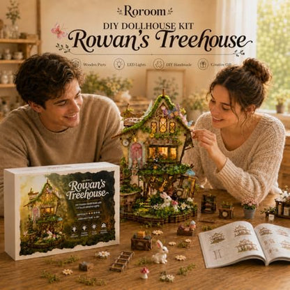 Roroom DIY Miniature House Kit, Fairy-Tale Treehouse Dollhouse Kit - Image 5