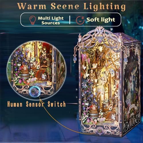 OZJAY Book Nook Kit, Fairy Tale Elves 3D Wooden Puzzles for Adults - Image 3