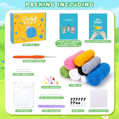 Fortuning's JDS Crochet Kit for Beginners, 3 PCS Crochet Animal Kits - Image 3