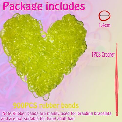 Loom Rubber Band Refill, Luminous Yellow 900 Pcs. - Image 3