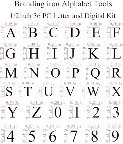 1/2" Wood Burning Letter Kit, 36Pcs Alphabet and Number Branding Iron - Image 2