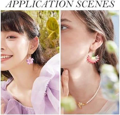 Boutigem 2Pcs Flower Pendant Silicone Molds Assorted Floral Resin Casting Molds with Earring Hooks Jump Rings for DIY Crafts Earring Keychain Necklace Jewelry Making - Image 3