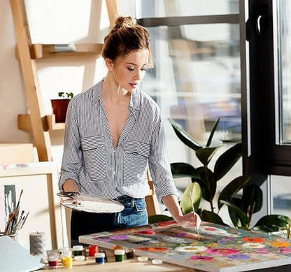 NEGEKFKX 2 Pack Flower Paint by Numbers Kit for Adults Beginner,Easy Adult Paint by Number Kits on Canvas DIY Painting for Beginners Art by Numbers for Home Wall Decor 16x12 Inch - Image 4