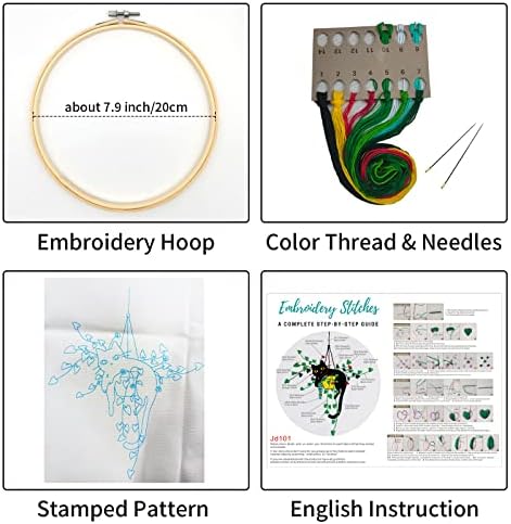 Louise Maelys Stamped Cat Embroidery Kit for Beginners Needlework - Image 2