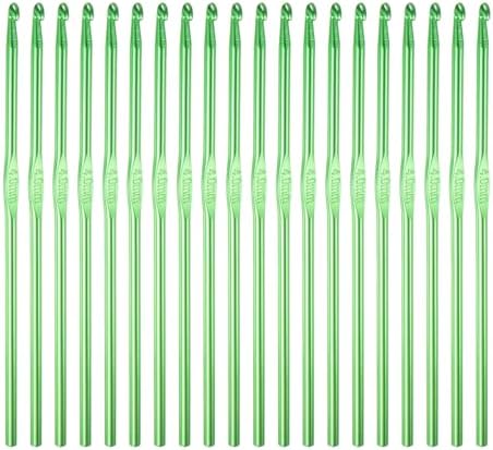 uxcell 20Pcs Aluminum Crochet Hook 4.0mm US Size G (Size 6) Knitting Needles for DIY Craft Yarn Green by uxcell