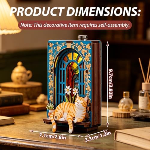Book Nook Kit - DIY Miniature House Kit for Adults, Teens and Beginners, Dollhouse Booknook Library Tiny House Bookshelf Decor 3D Wooden Puzzle, Gifts for Family, Friends - Image 2