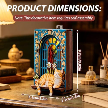 Book Nook Kit DIY Miniature House 3D Wooden Puzzle Bookshelf Decor - Image 5