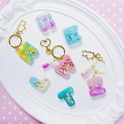FUNSHOWCASE Alphabet Resin Shaker Molds Kawaii Keychain Charm Set Pack of 58 Silicone Trays Seal Films Precision Tip Applicator Bottle Kit Bundle - Image 5