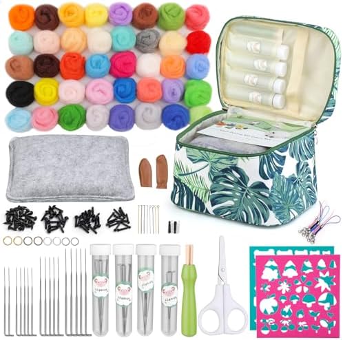 IMZAY Needle Felting Kit, 40 Colors Felting Wool Kit Wool Roving Kit by Imzay