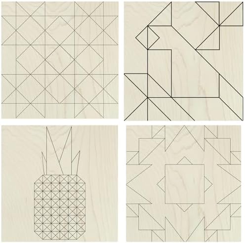 9" Barn Quilt Kit Set 4 | Aztec, Pineapple, HST Fun, LG Milky Star by AVTRBoutique