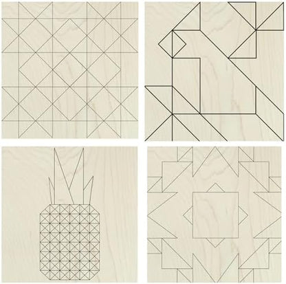 9" Barn Quilt Kit Set 4 | Aztec, Pineapple, HST Fun, LG Milky Star by AVTRBoutique