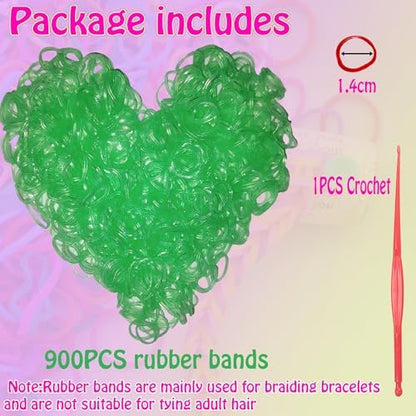 Loom Rubber Band Refill, Luminous Green 900 Pcs. - Image 3