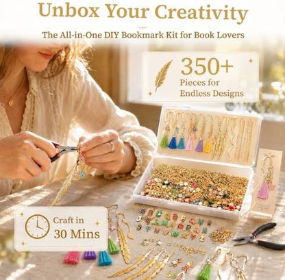 Kupor 350Pcs DIY Bookmark Kit for Beginners, Gift Cards & Bags, Storage Box - Image 4