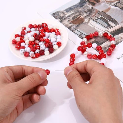 2200PCS+ Game Day Beads Charms for Bracelet Making Polymer Clay Beads Crystal Pearl Letter Gold Spacer Beads Football Charms for Game Day Bracelet Necklace Making DIY Crafts - Image 4