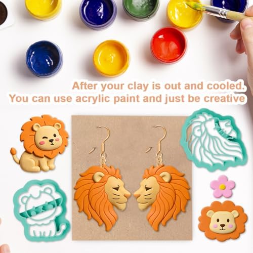 14Pcs Polymer Clay Cutters Lion Ceramics Jewelry Cutters for Animal Themed Polymer Pottery Jewelry Making - Image 5
