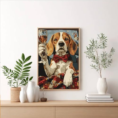 Framed Paint by Numbers Kit for Adults Beginner & Kids Ages 8-12, Funny Dog Adult Paint by Numbers with Frame, without Easel, DIY Acrylic Number Painting for Adults for Home Decor Gift 8 x 12 Inch - Image 2
