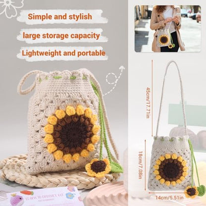 Fedmut Complete Crochet Starter Kit Phonebag Knitting Kit with Yarn, Hooks - Image 5