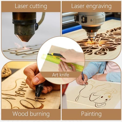 Riakrum Basswood Sheets Plywood Board Unfinished Wood Boards for Crafts for DIY Laser Projects Architectural Mini House Building Hobby Model Making(16 x 16 x 1/16 Inch,1) - Image 3