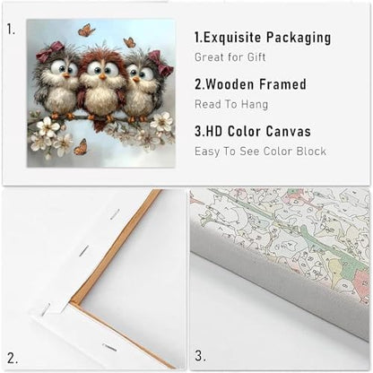 TCDZMYGS Paint by Numbers Kit for Adults,Owl DIY Paint by Number with Frame - Image 4