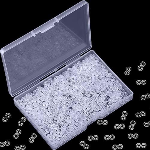 300 S Clips Rubber Band Loom Connectors Plastic Bracelet Clips, Clear by Mudder