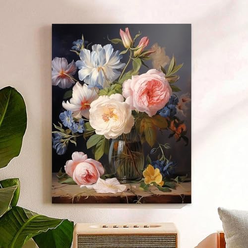 Reivworl Flowers Paint by Numbers Kit for Adults, Flowers Paint by Number for Adults, Adult Paint by Number Kits for Gifts and Home Wall Decor 16x20 Inch - Image 2