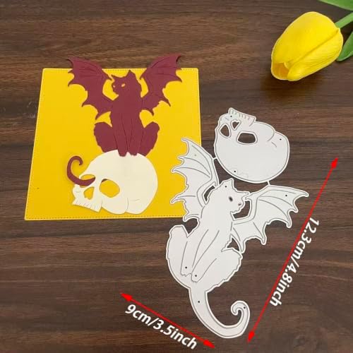 Skull Bat Cat Die Cuts for Card Making, Halloween Cutting Dies for DIY Scrapbooking Photo Album Decorative Embossing Paper Dies for Card Making Templated - Image 3