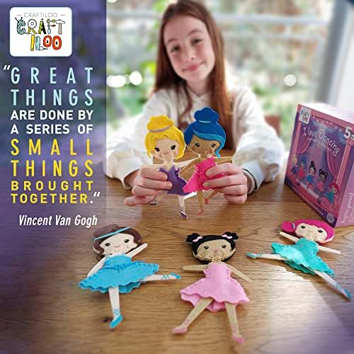 Ballerina Sewing Kit for Kids Ages 5-12 - 5 Felt Dancer Dolls, Beginner - Image 2