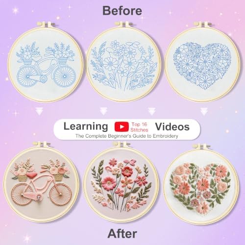 Huacan Embroidery Kit for Beginners with Tutorial Video & Gift Box - Image 3