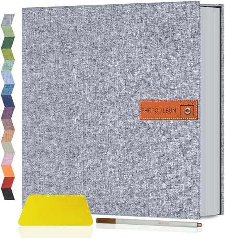 Popotop Large Photo Album Self Adhesive 4x6 5x7 8x10 Scrapbook Album DIY Picture Book,Gifts for Mom,Family Baby and Wedding,with Metal Pen and Plastic Board by Popotop