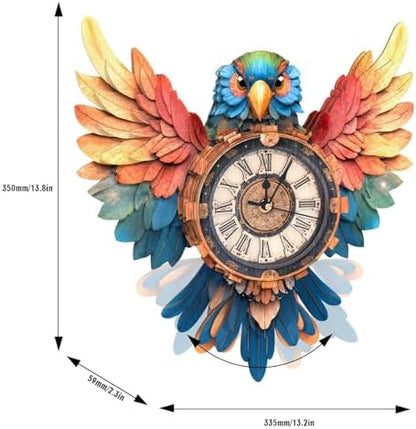 3D Puzzles for Adults, Parrot Wall Clock 3D Wooden Puzzles Clock Kits for DIY Birthday Gift for Women Men Home Decor Holiday Christmas - Image 2