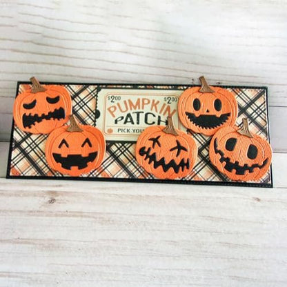 5Pcs Funny Pumpkin Die Cuts for Card Making, Halloween Dies for DIY Scrapbooking Photo Album Decorative Embossing Paper Dies for Card Making Templated - Image 3