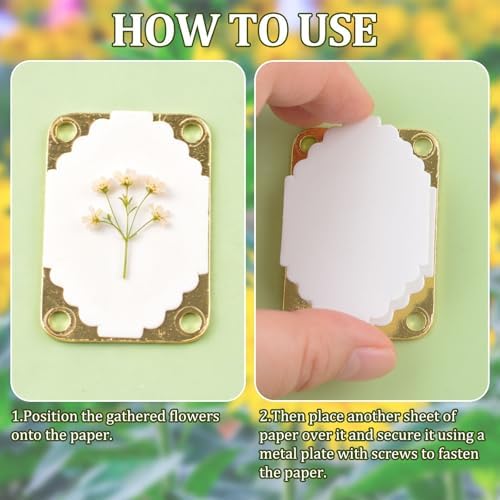 WANDIC 1pc Metal Mini Forget-Me-Not Flower Press, Premium Plant Pressing Tool with 20 Sheets Paper & Wrench for DIY Dried Flower Art Craft - Image 4