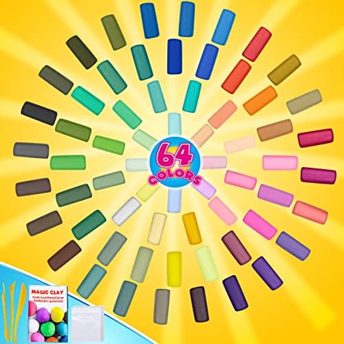 ESSENSON Air Dry Clay 64 Colors, Modeling Clay for Kids, DIY Molding Magic Clay, Gift for Kids - Image 2