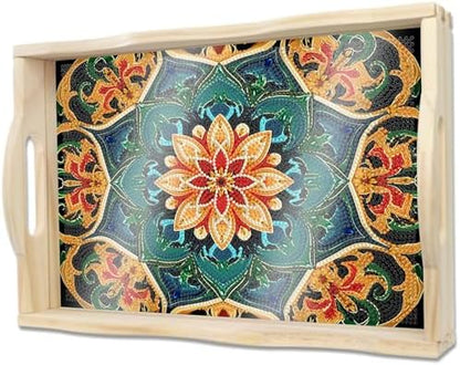 DOTSOPS DIY Mandala Diamond Painting Serving Tray with Handle for Adults by DOTSOPS