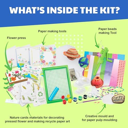 4M - STEAM Green Paper Crafts - Make Recycled Papers, Flower Pressing Art - Eco-Friendly STEAM Craft Paper Kit for Kids Ages 5+ - Learn Sustainability Through Creative Activities - Image 3