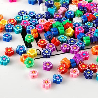 100pcs Mixed Polymer Clay 10mm Spacer Beads for Women Jewelry Making DIY Bracelet Necklace Hair Clip Accessories (Flower) - Image 4