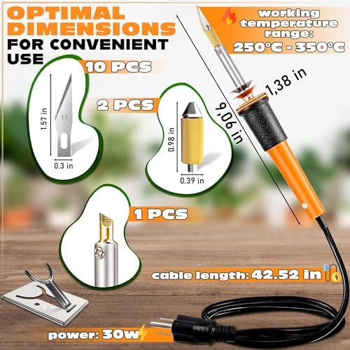 30W Electric Hot Knife Cutting Tool- Plastic Cutter Tool, 10 Blades - Image 2